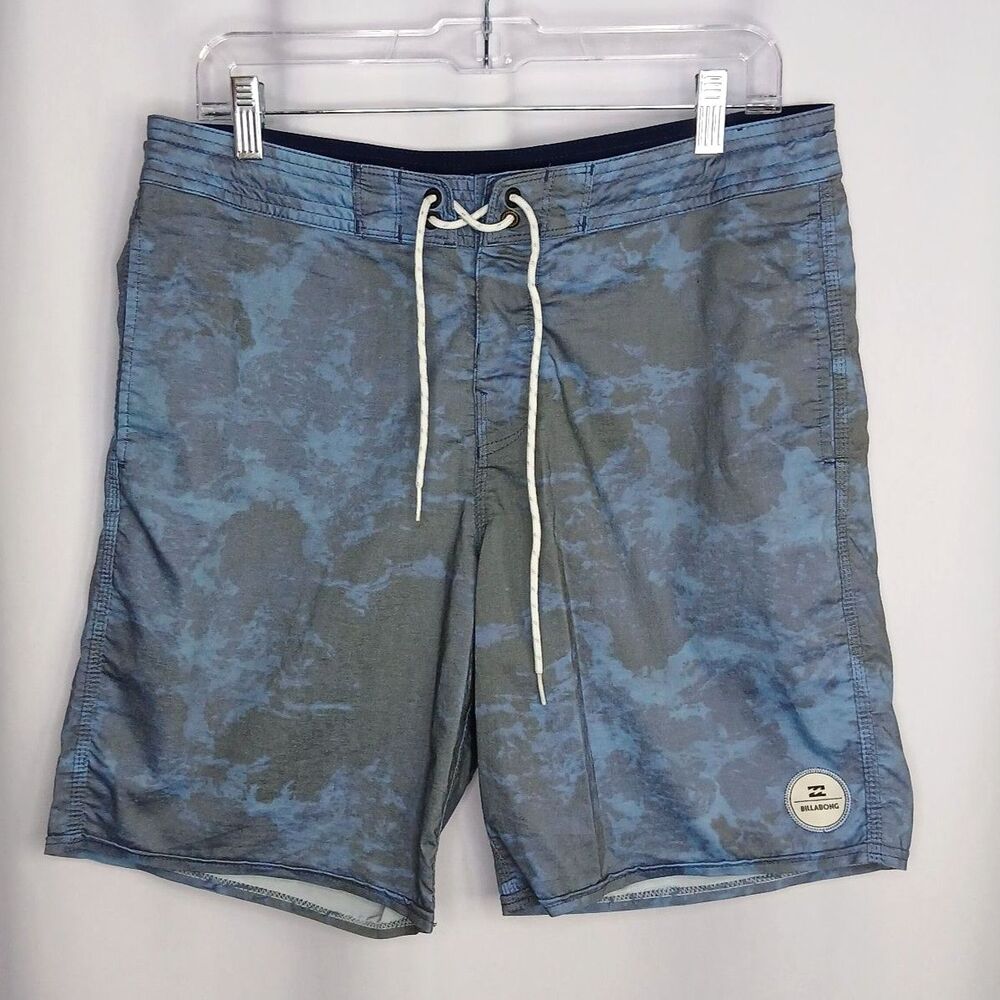 Billabong Swim Trunks Recycler Boardshorts Drawstring Pockets Long Blue Mens 32